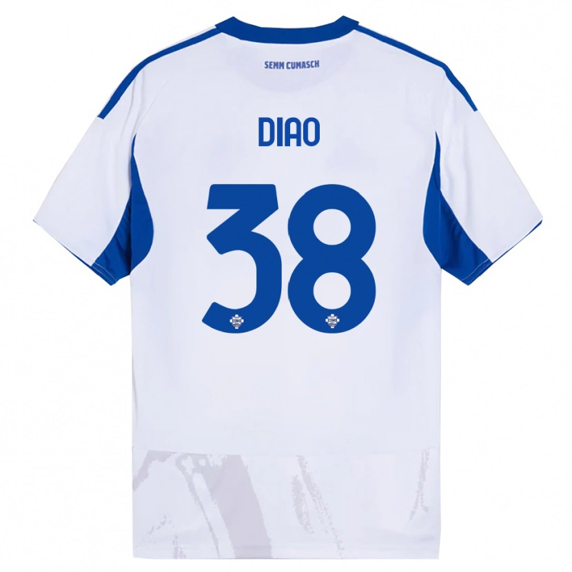 Danxen Women Assane Diao #38 White Blue Away Jersey 2025/26 T-Shirt