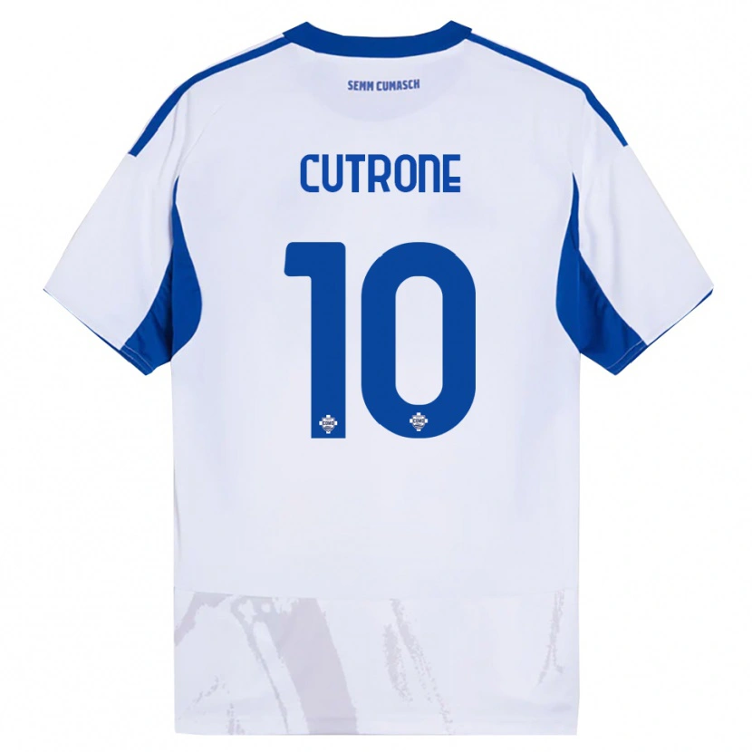 Danxen Women Patrick Cutrone #10 White Blue Away Jersey 2025/26 T-Shirt