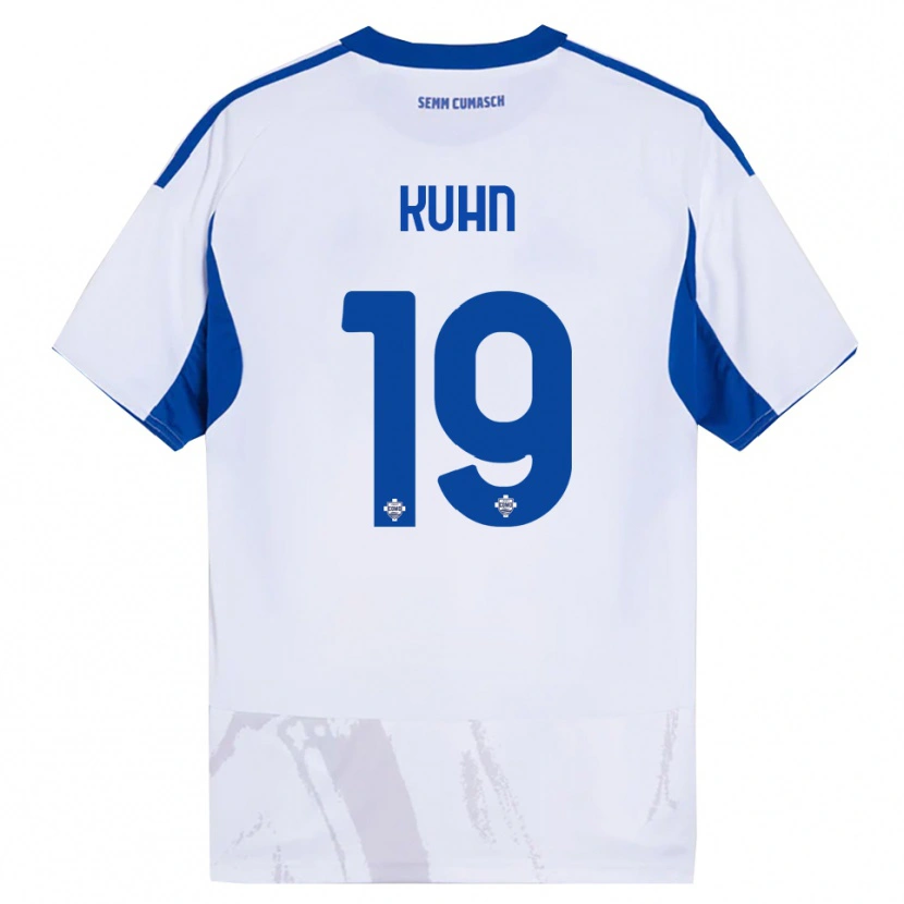 Danxen Women Nicolas Kühn #19 White Blue Away Jersey 2025/26 T-Shirt