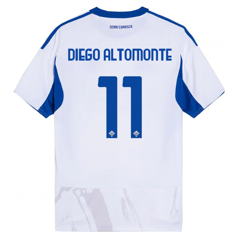 Danxen Women Thomas Diego Altomonte #11 White Blue Away Jersey 2025/26 T-Shirt
