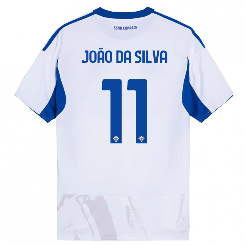 Danxen Women Miguel João Da Silva #11 White Blue Away Jersey 2025/26 T-Shirt