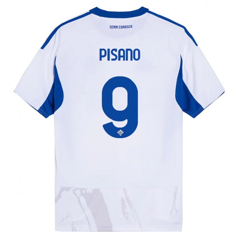 Danxen Women Manuel Pisano #9 White Blue Away Jersey 2025/26 T-Shirt