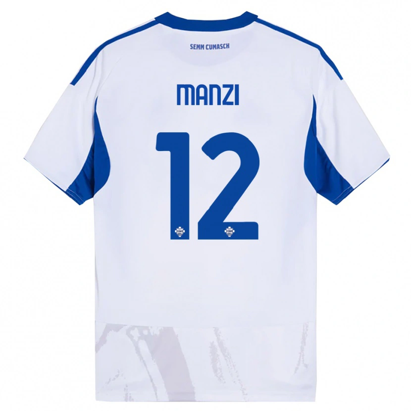 Danxen Women Federico Manzi #12 White Blue Away Jersey 2025/26 T-Shirt