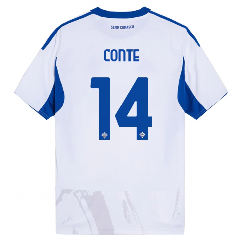 Danxen Women Federico Conte #14 White Blue Away Jersey 2025/26 T-Shirt