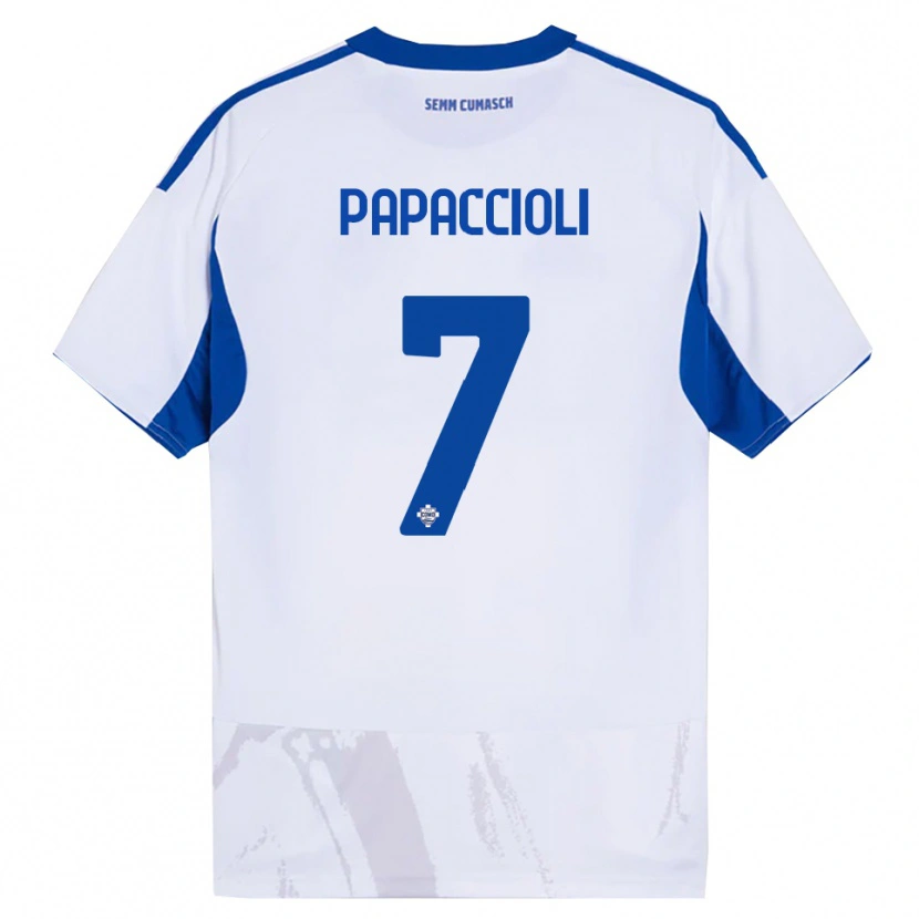 Danxen Women Matteo Papaccioli #7 White Blue Away Jersey 2025/26 T-Shirt