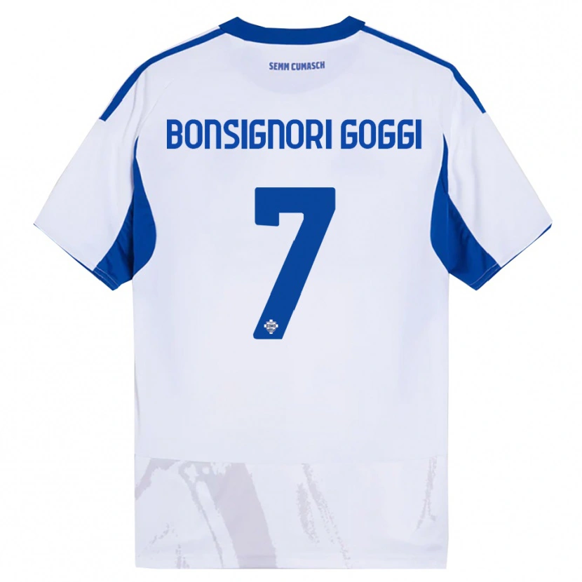 Danxen Women Lorenzo Bonsignori #7 White Blue Away Jersey 2025/26 T-Shirt