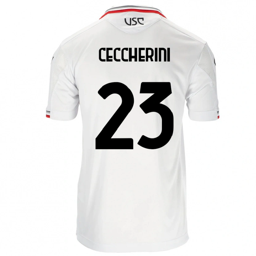 Danxen Women Federico Ceccherini #23 White Red Away Jersey 2025/26 T-Shirt