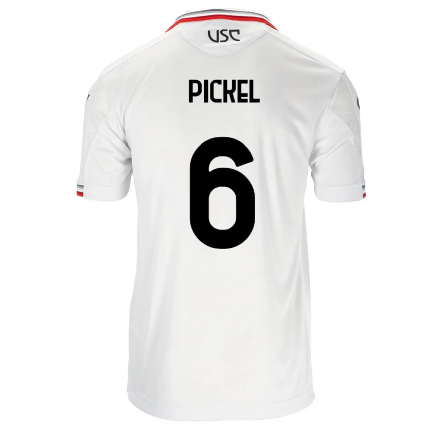 Danxen Women Charles Pickel #6 White Red Away Jersey 2025/26 T-Shirt