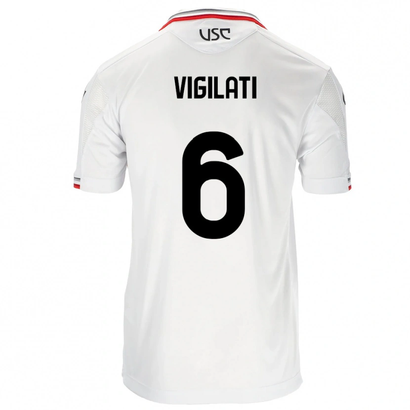 Danxen Women Tommaso Vigilati #6 White Red Away Jersey 2025/26 T-Shirt