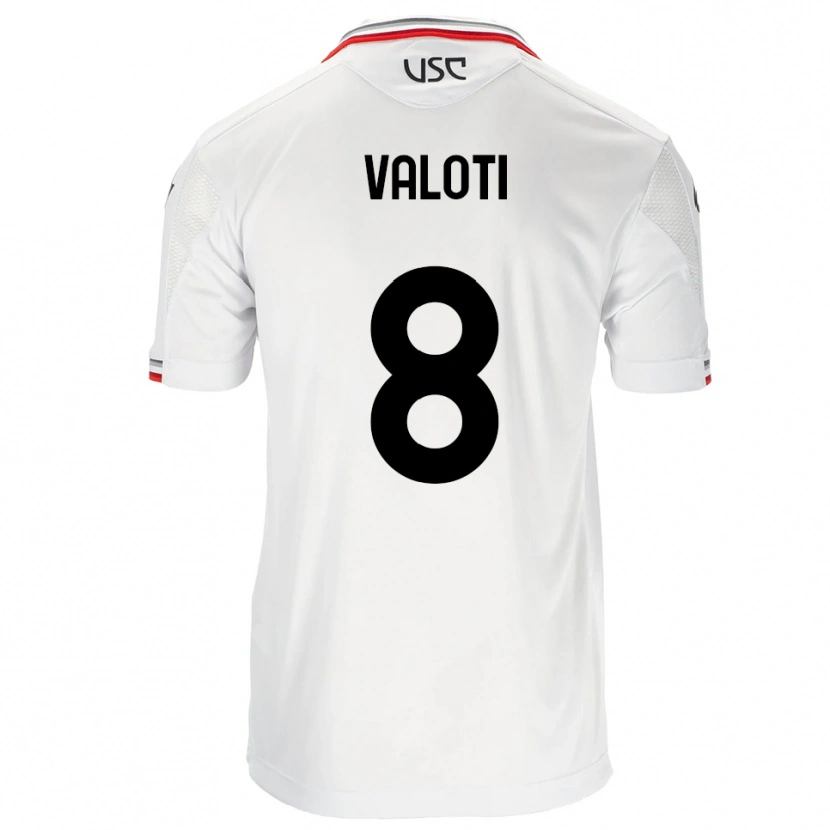 Danxen Women Mattia Valoti #8 White Red Away Jersey 2025/26 T-Shirt