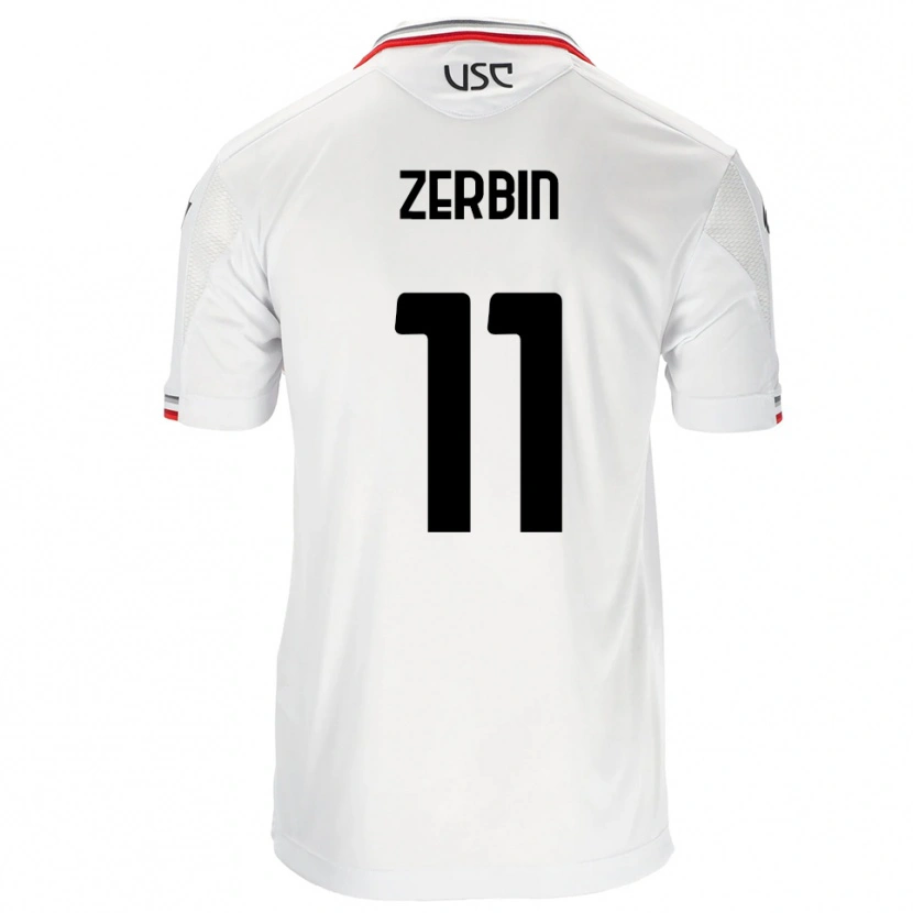 Danxen Women Alessio Zerbin #11 White Red Away Jersey 2025/26 T-Shirt