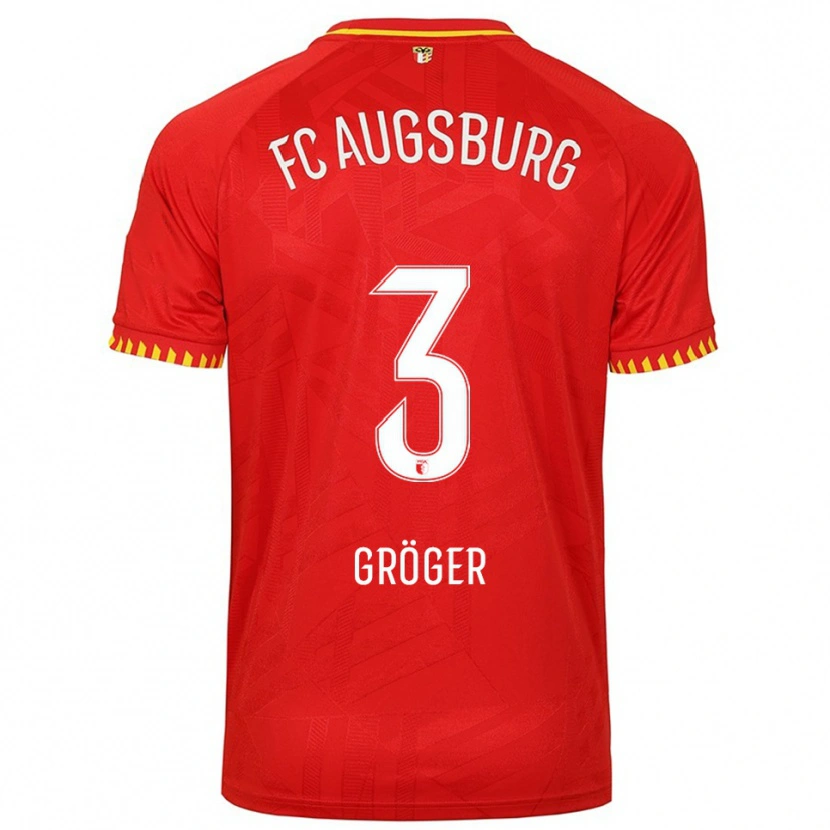 Danxen Women Elias Gröger #3 Red Yellow Away Jersey 2025/26 T-Shirt
