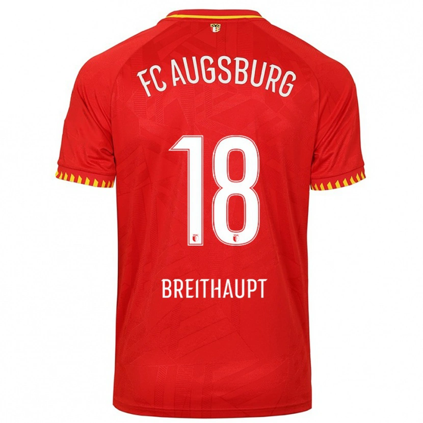 Danxen Women Tim Breithaupt #18 Red Yellow Away Jersey 2025/26 T-Shirt
