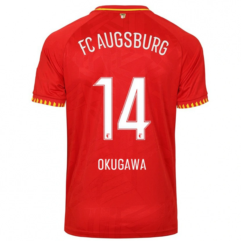Danxen Women Masaya Okugawa #14 Red Yellow Away Jersey 2025/26 T-Shirt