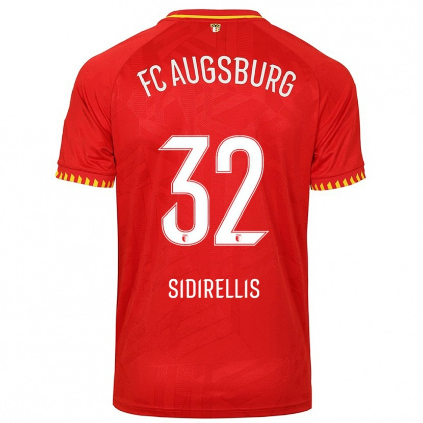 Danxen Women Konstantinos Sidirellis #32 Red Yellow Away Jersey 2025/26 T-Shirt