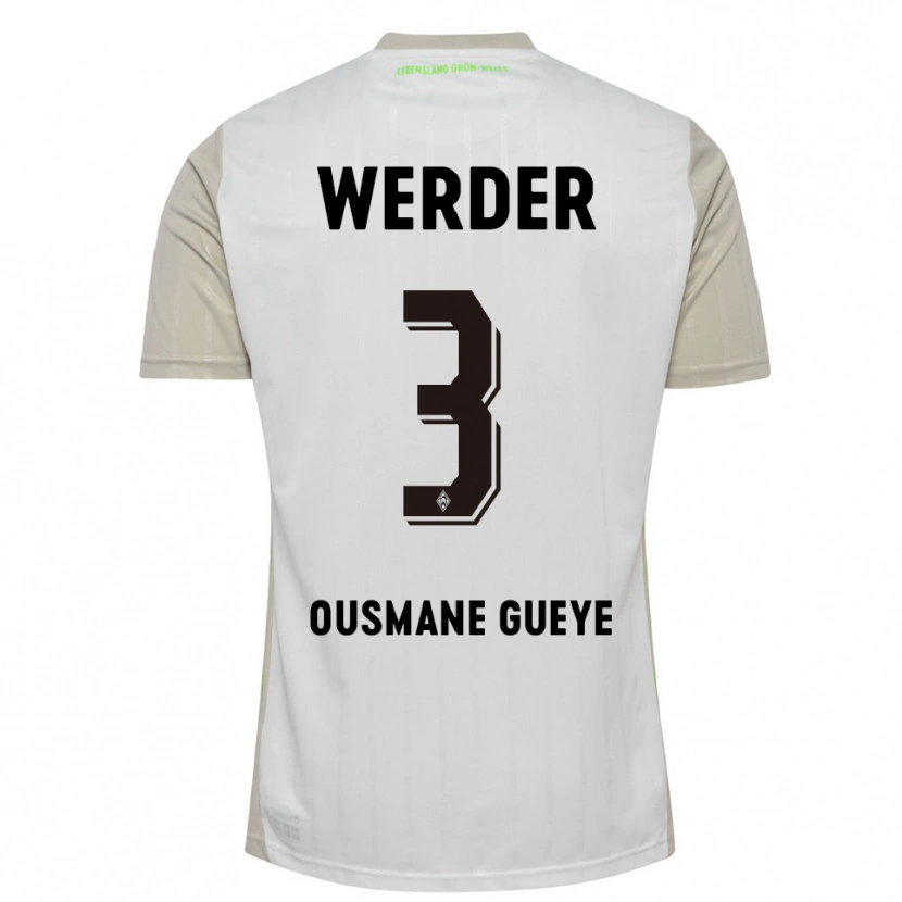 Danxen Women Papa Ousmane Gueye #3 White Black Away Jersey 2025/26 T-Shirt
