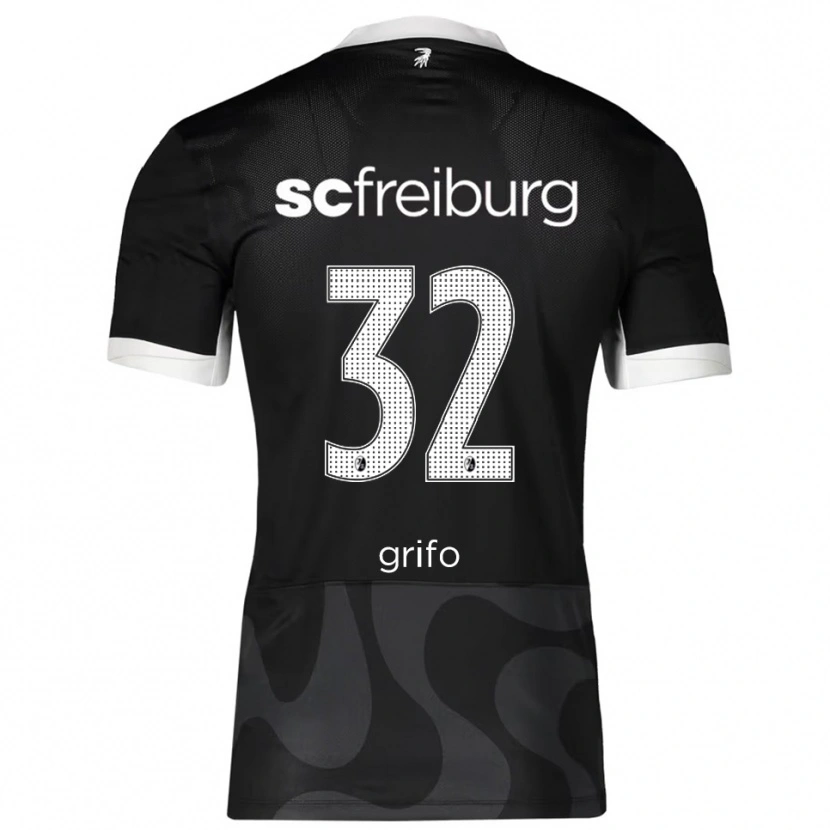 Danxen Women Vincenzo Grifo #32 Black White Away Jersey 2025/26 T-Shirt