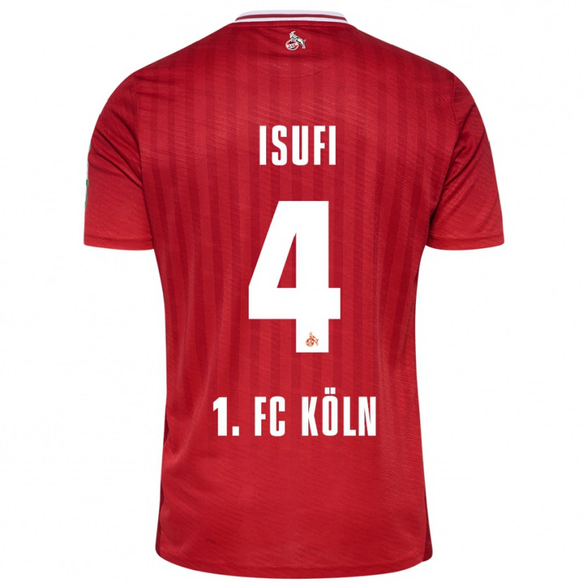 Danxen Women Leo Isufi #4 Red White Away Jersey 2025/26 T-Shirt