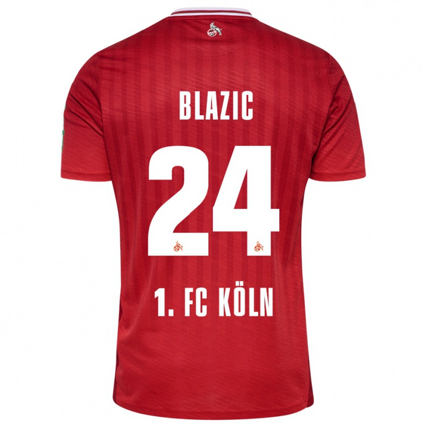 Danxen Women Alessandro Blazic #24 Red White Away Jersey 2025/26 T-Shirt