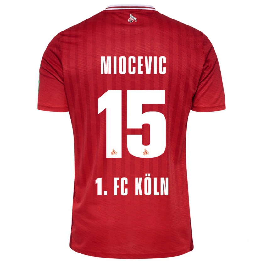 Danxen Women Gabriel Miocevic #15 Red White Away Jersey 2025/26 T-Shirt