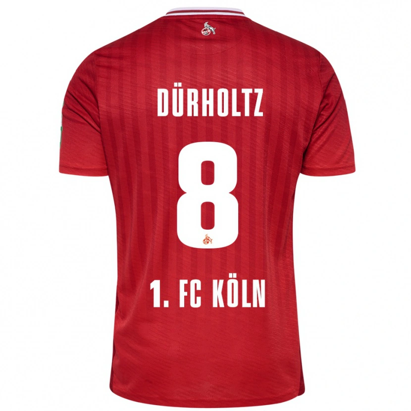 Danxen Women Luca Dürholtz #8 Red White Away Jersey 2025/26 T-Shirt