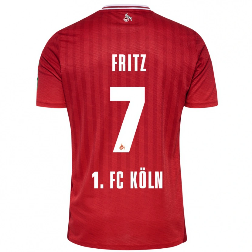 Danxen Women Johannes Fritz #7 Red White Away Jersey 2025/26 T-Shirt