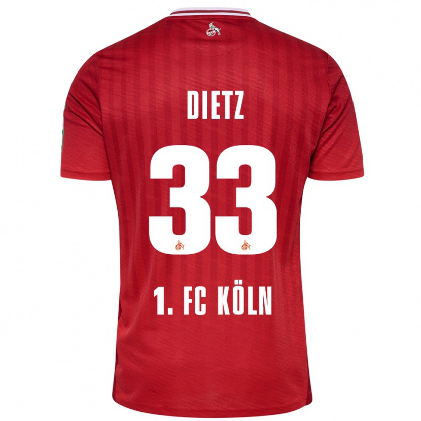 Danxen Women Florian Dietz #33 Red White Away Jersey 2025/26 T-Shirt