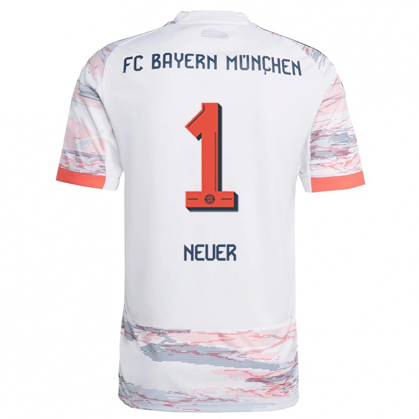 Danxen Women Manuel Neuer #1 White Gray Away Jersey 2025/26 T-Shirt