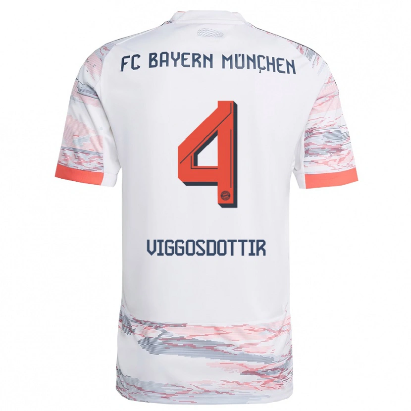 Danxen Women Glódís Perla Viggósdóttir #4 White Gray Away Jersey 2025/26 T-Shirt