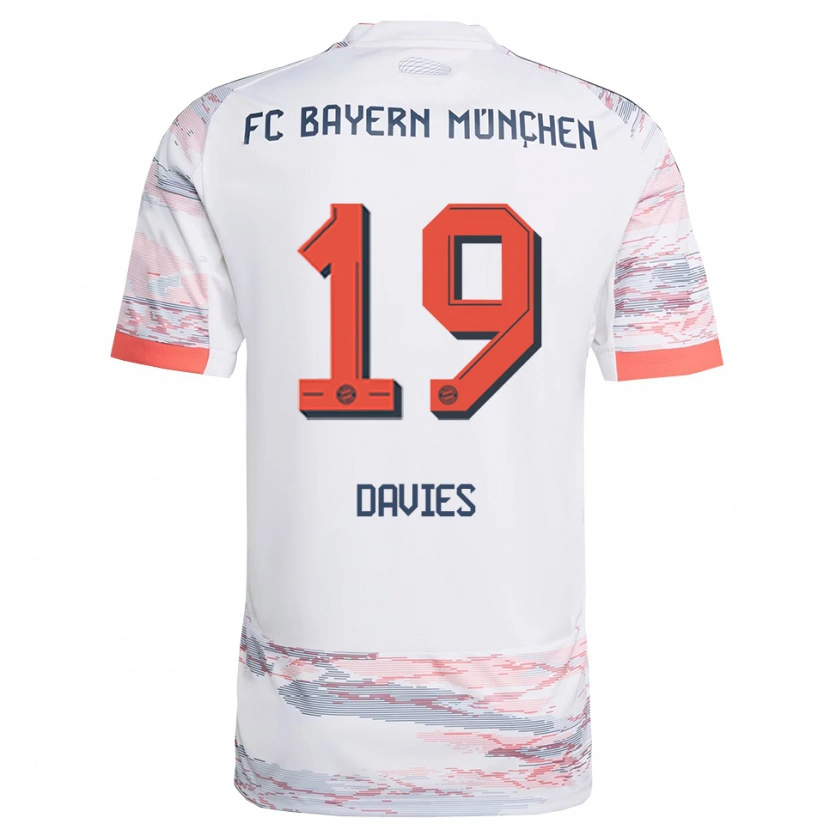 Danxen Women Alphonso Davies #19 White Gray Away Jersey 2025/26 T-Shirt