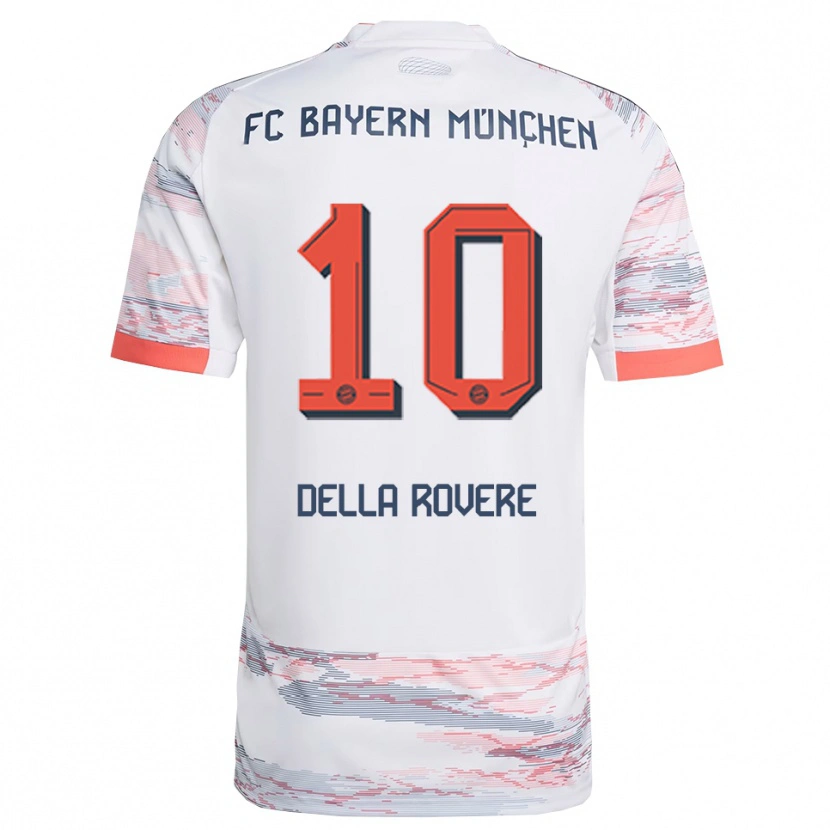 Danxen Women Guido Della Rovere #10 White Gray Away Jersey 2025/26 T-Shirt