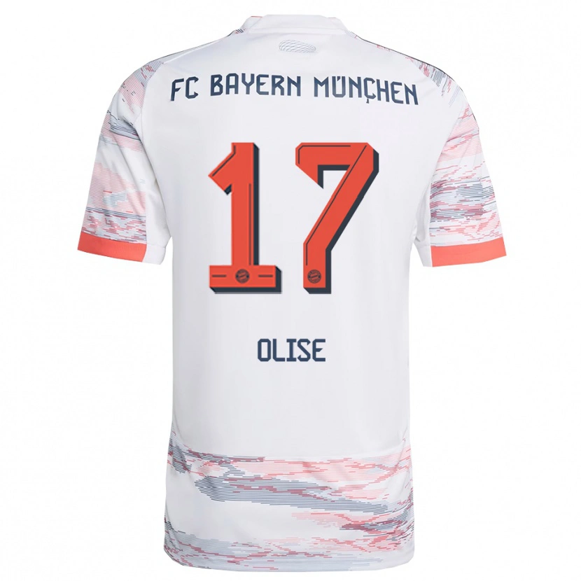 Danxen Women Michael Olise #17 White Gray Away Jersey 2025/26 T-Shirt