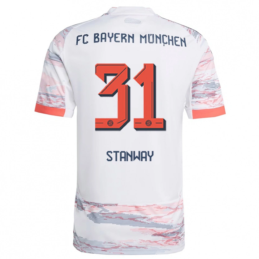 Danxen Women Georgia Stanway #31 White Gray Away Jersey 2025/26 T-Shirt