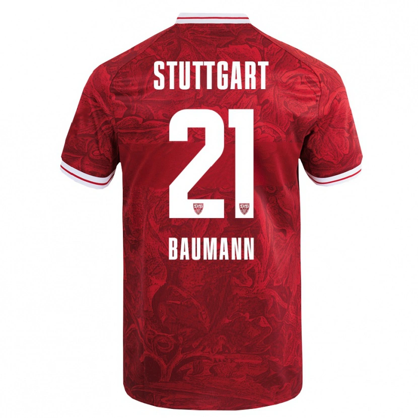 Danxen Women Katharina Baumann #21 Red Black Away Jersey 2025/26 T-Shirt