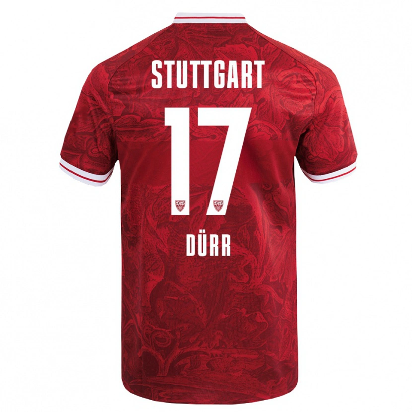 Danxen Women Muriel Dürr #17 Red Black Away Jersey 2025/26 T-Shirt