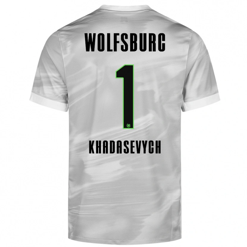 Danxen Women Kyrylo Khadasevych #1 Gray White Away Jersey 2025/26 T-Shirt