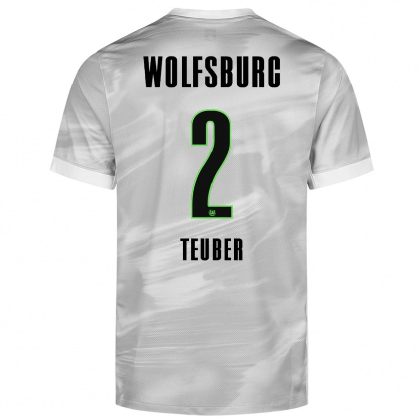 Danxen Women Julius Teuber #2 Gray White Away Jersey 2025/26 T-Shirt