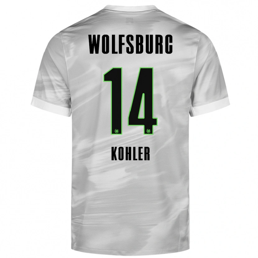 Danxen Women Leonard Köhler #14 Gray White Away Jersey 2025/26 T-Shirt