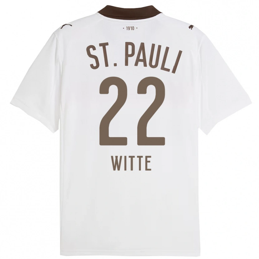 Danxen Women Melvin Witte #22 White Red Away Jersey 2025/26 T-Shirt