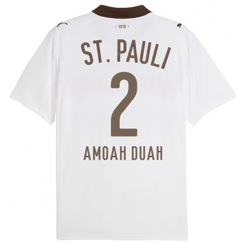 Danxen Women Reuel Amoah Duah #2 White Red Away Jersey 2025/26 T-Shirt