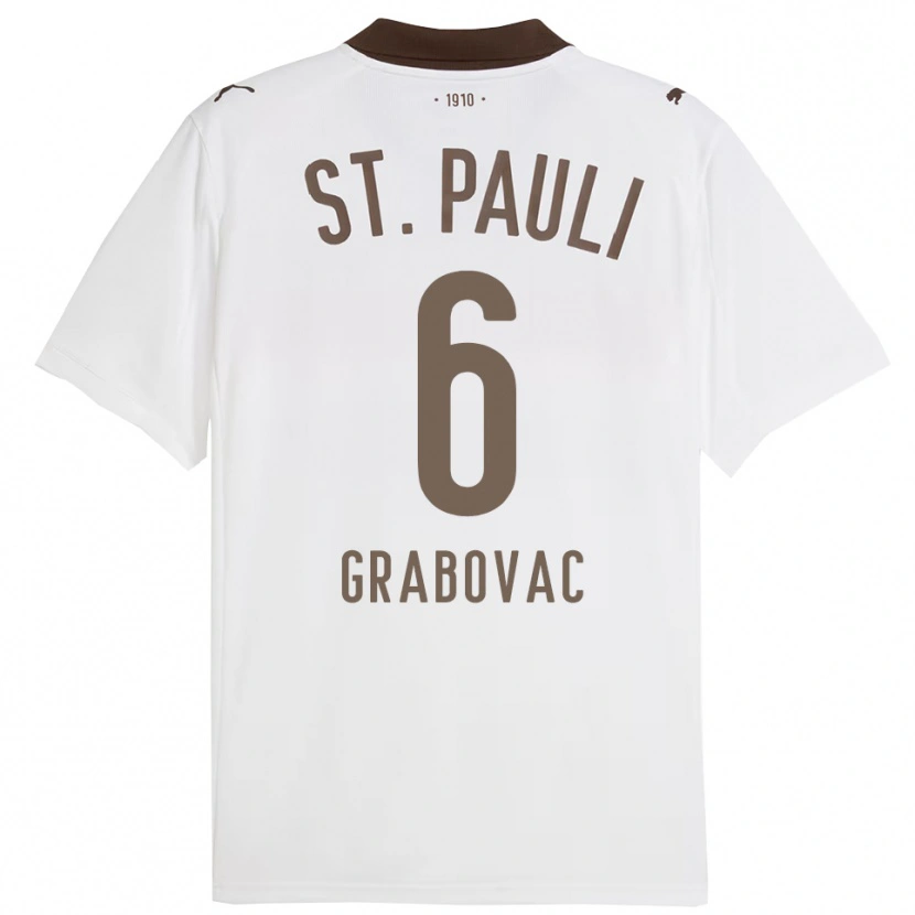 Danxen Women Danijel Grabovac #6 White Red Away Jersey 2025/26 T-Shirt