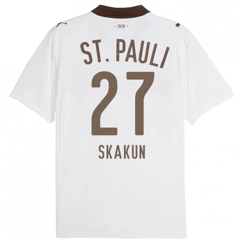 Danxen Women Oleg Skakun #27 White Red Away Jersey 2025/26 T-Shirt