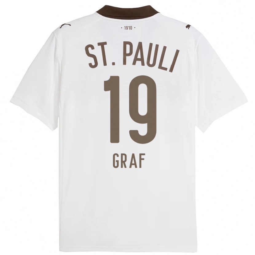 Danxen Women Alexander Graf #19 White Red Away Jersey 2025/26 T-Shirt