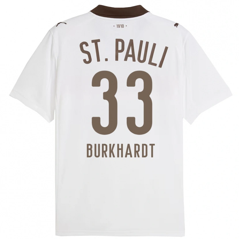 Danxen Women Jannik Burkhardt #33 White Red Away Jersey 2025/26 T-Shirt