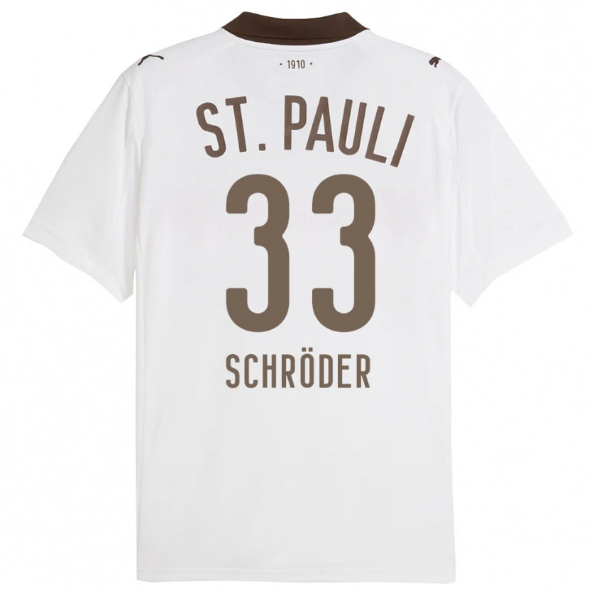 Danxen Women Lennard Schröder #33 White Red Away Jersey 2025/26 T-Shirt