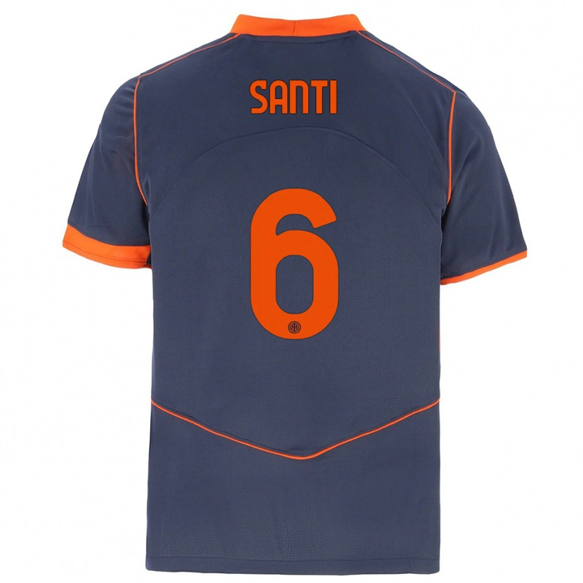 Danxen Women Irene Santi #6 Gray Orange Third Jersey 2025/26 T-Shirt