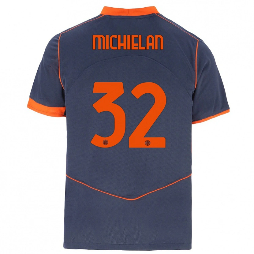 Danxen Women Mattia Michielan #32 Gray Orange Third Jersey 2025/26 T-Shirt