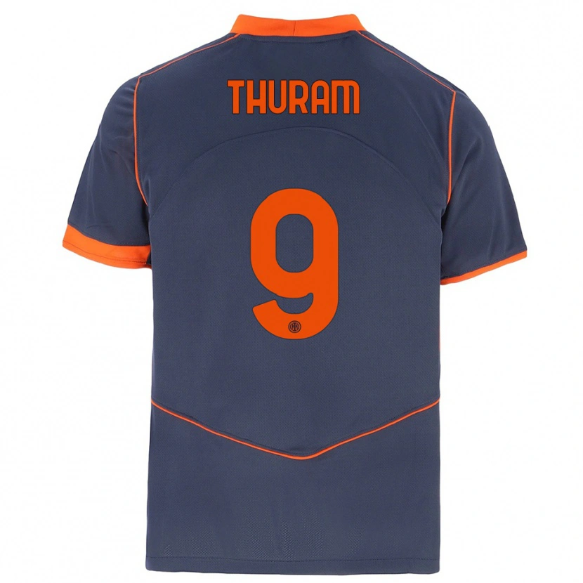 Danxen Women Marcus Thuram #9 Gray Orange Third Jersey 2025/26 T-Shirt