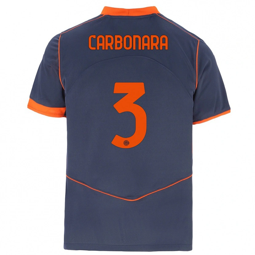 Danxen Women Matteo Carbonara #3 Gray Orange Third Jersey 2025/26 T-Shirt