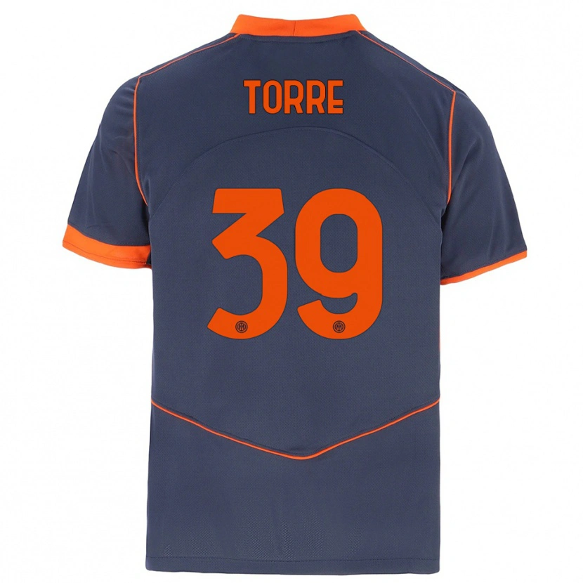 Danxen Women Pietro La Torre #39 Gray Orange Third Jersey 2025/26 T-Shirt